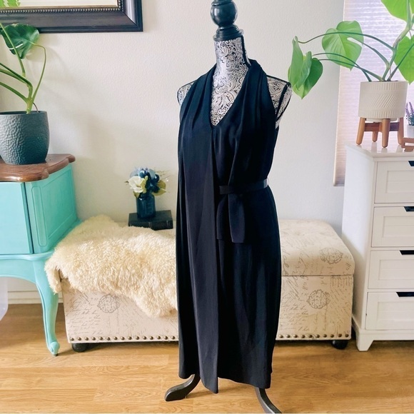 NWT Alexander Wang Belted Wrap Scarf Sleeveless Midi Cocktail Dress, Size 2 - Picture 10 of 13